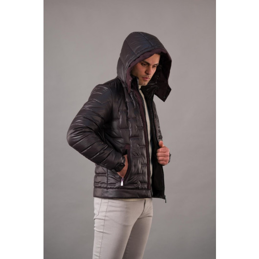 Men's Regular Fit With Hooded Lined Quilted Jacket