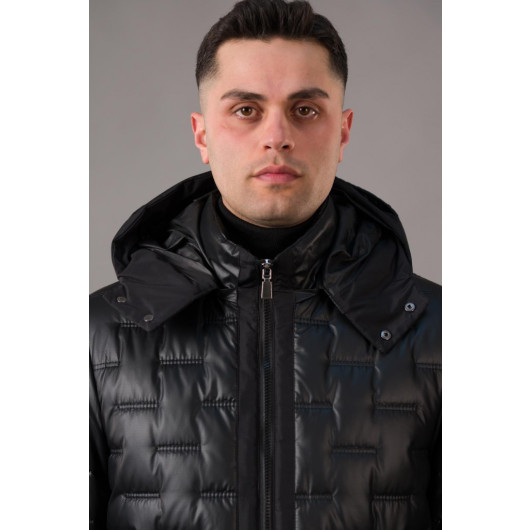 Men's Regular Fit With Hooded Lined Quilted Jacket