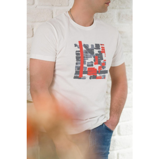 Regular Fit Cotton Print Detailed Men's Summer T-Shirt