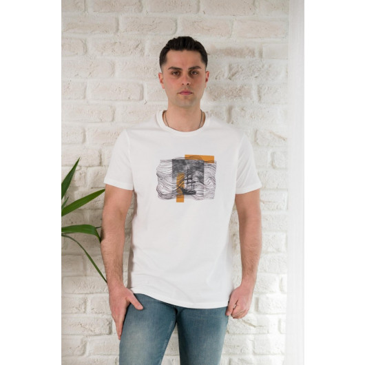 Regular Fit Cotton Print Detailed Men's Suit T-Shirt