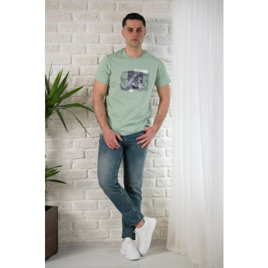 Regular Fit Cotton Print Detailed Men's Suit T-Shirt