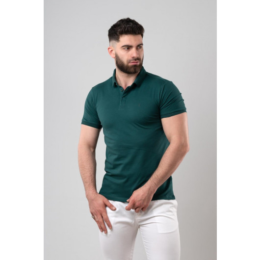 Polo Neck Slim Fit Men's T-Shirt