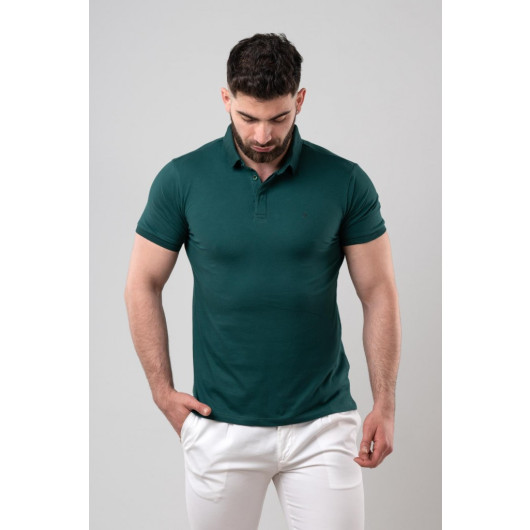 Polo Neck Slim Fit Men's T-Shirt