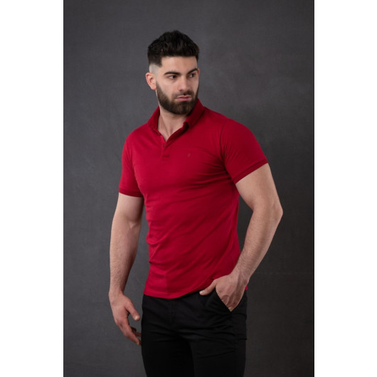 Polo Neck Slim Fit Men's T-Shirt