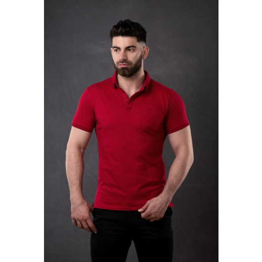 Polo Neck Slim Fit Men's T-Shirt