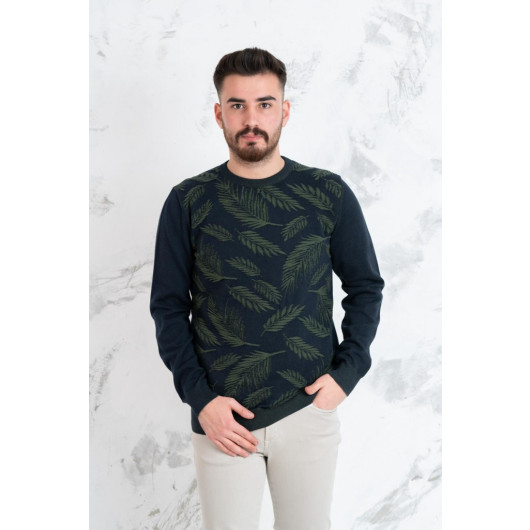 San&Fa Regular Fit Patterned Men's Knitwear Sweater