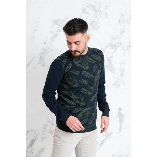 San&Fa Regular Fit Patterned Men's Knitwear Sweater