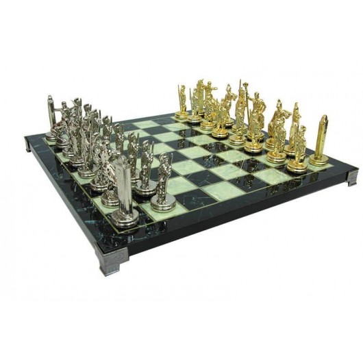 شطرنج ديكور بقاعدة بنمط رخامي واحجار زاماك Beemarket