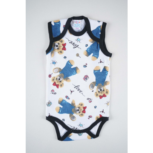 Cotton Patterned Baby Strap Snapped Body