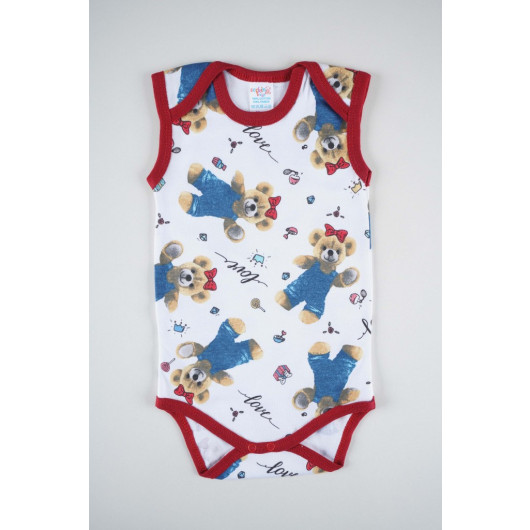 Cotton Patterned Baby Strap Snapped Body