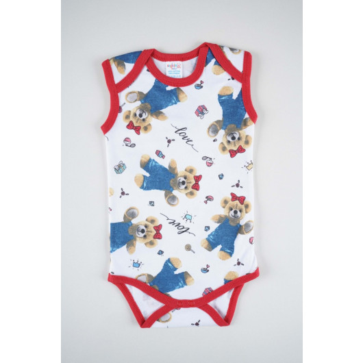 Cotton Patterned Baby Strap Snapped Body