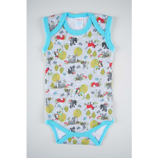 Cotton Patterned Baby Strap Snapped Body