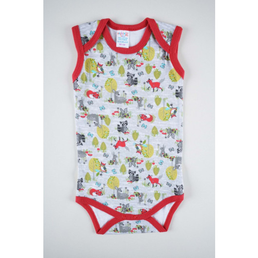 Cotton Patterned Baby Strap Snapped Body