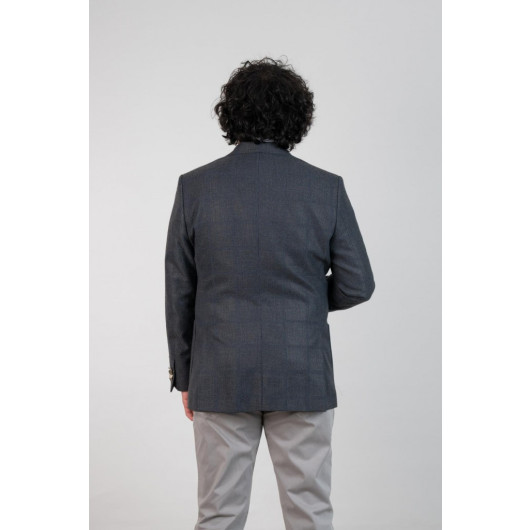 Sir Regular Fit Plaid Bag Pocket Men's Double Sleeve Single Jacket