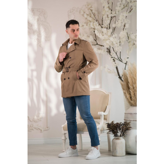 Men's Trench Coat With Slimfite Lined Spring Belt