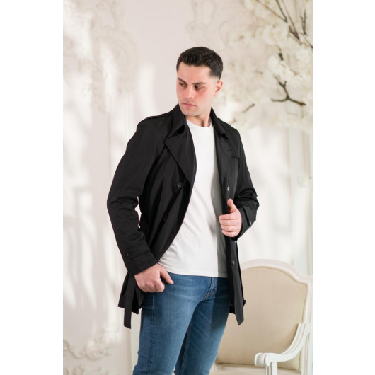 Men's Trench Coat With Slimfite Lined Spring Belt