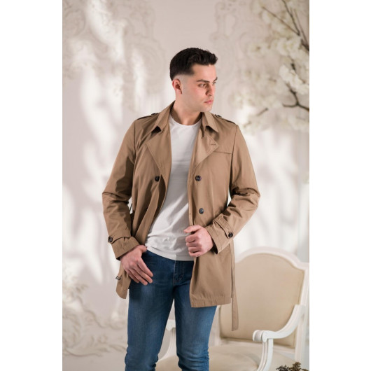 Men's Trench Coat With Slimfite Lined Spring Belt