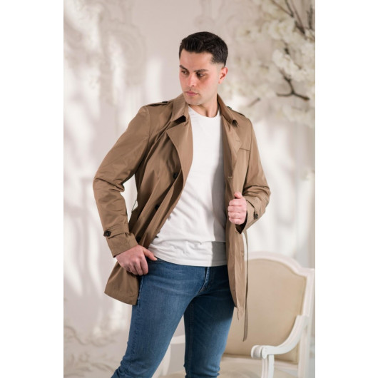 Men's Trench Coat With Slimfite Lined Spring Belt