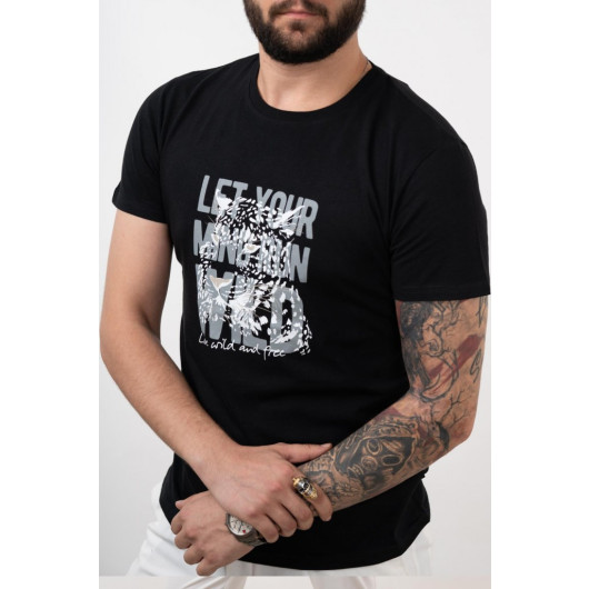 Men's Slimfi̇t Basic Printed T-Shirt