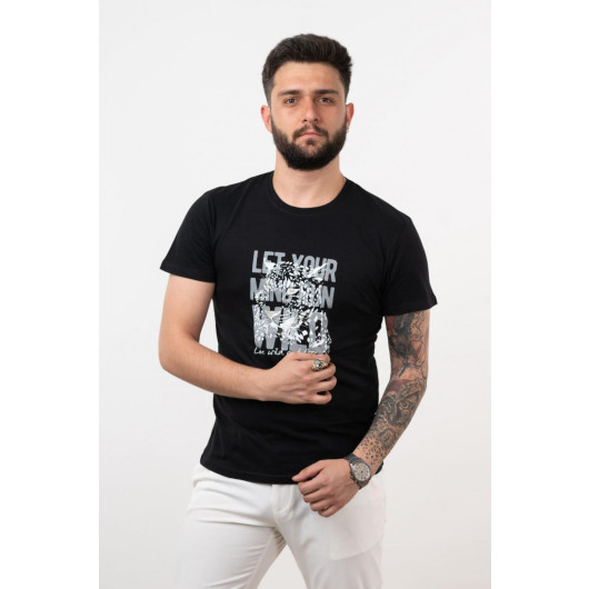 Men's Slimfi̇t Basic Printed T-Shirt