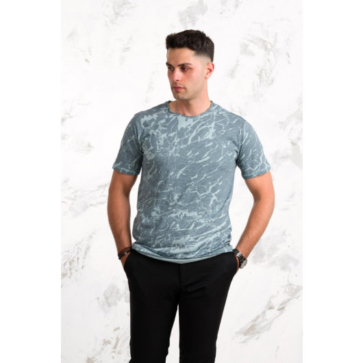 Men's Slimfite Printed Cotton Combed T-Shirt