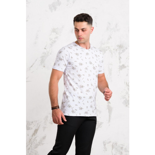 Men's Slimfite Printed Cotton Combed T-Shirt