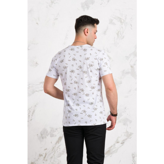 Men's Slimfite Printed Cotton Combed T-Shirt