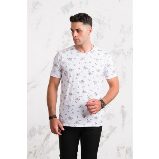 Men's Slimfite Printed Cotton Combed T-Shirt