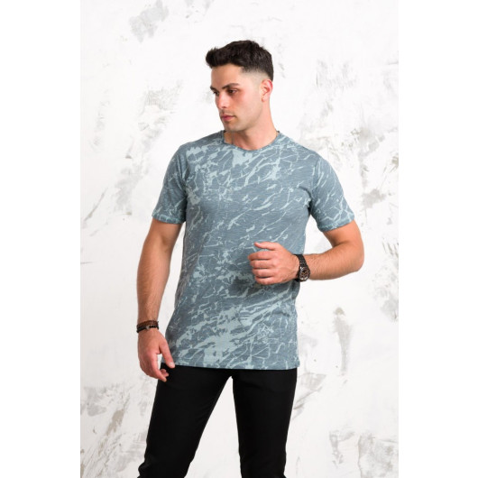 Men's Slimfite Printed Cotton Combed T-Shirt