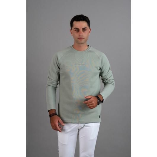 Slimfite Printed Zero Collar Long Sleeve Men's Sweatshirt