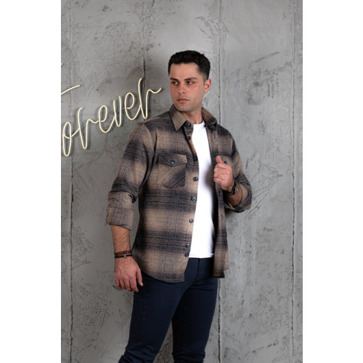 Slimfit Double Pocket Cotton Thick Lumberjack Shirt