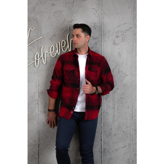 Slimfit Double Pocket Cotton Thick Lumberjack Shirt