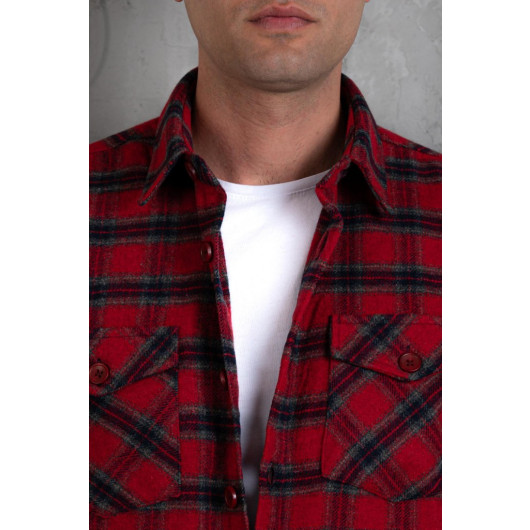 Slimfit Double Pocket Cotton Thick Lumberjack Shirt