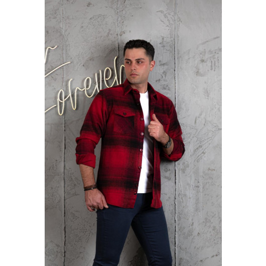 Slimfit Double Pocket Cotton Thick Lumberjack Shirt