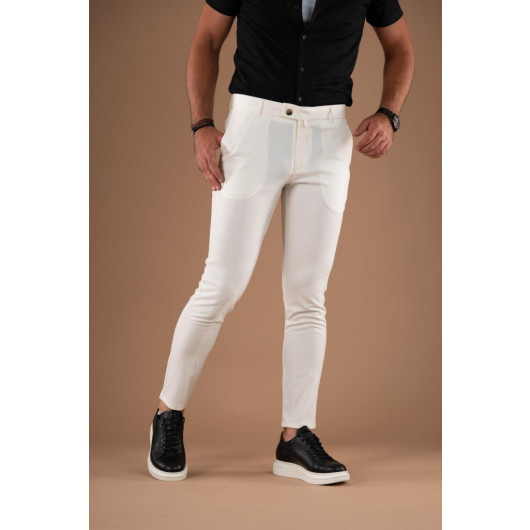 Slimfi̇t Tight Leg An Liner Unlined Summer Thin Fabric Men's Sports Fabric Trousers