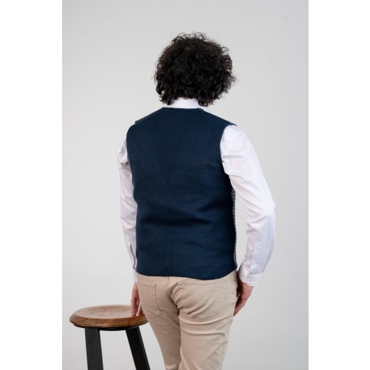 Slimfit Patterned Men's Knitwear Vest