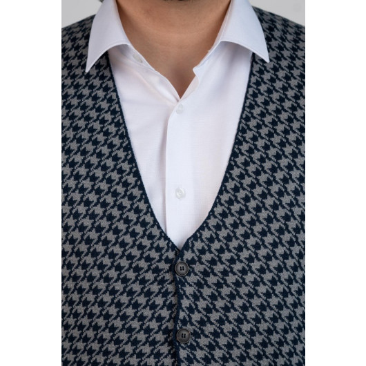 Slimfit Patterned Men's Knitwear Vest