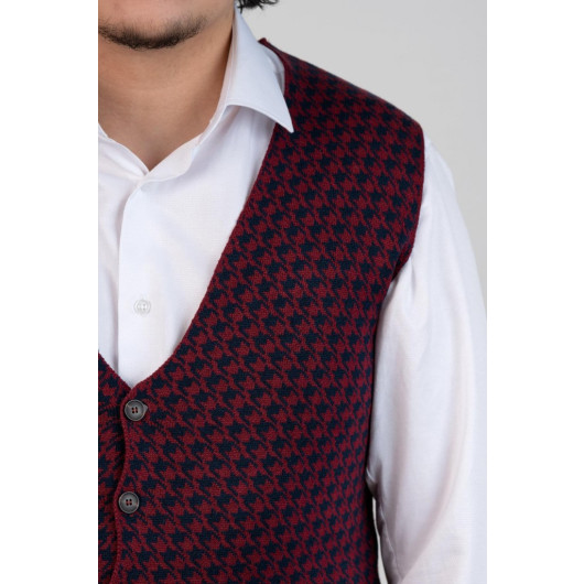 Slimfit Patterned Men's Knitwear Vest