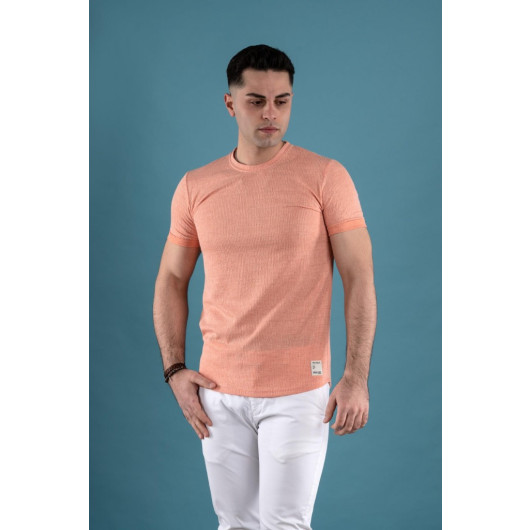 Slimfit Textured Cycling Collar Men's T-Shirt