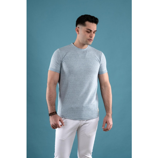 Slimfit Textured Cycling Collar Men's T-Shirt