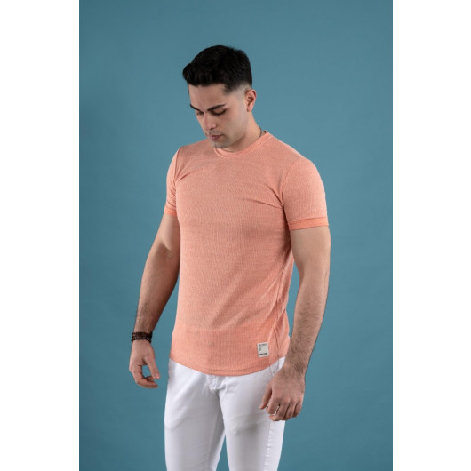 Slimfit Textured Cycling Collar Men's T-Shirt