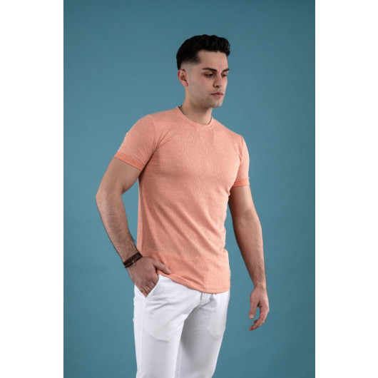 Slimfit Textured Cycling Collar Men's T-Shirt