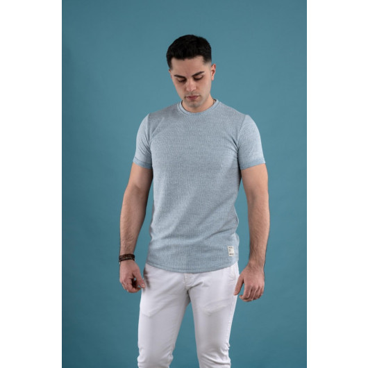 Slimfit Textured Cycling Collar Men's T-Shirt