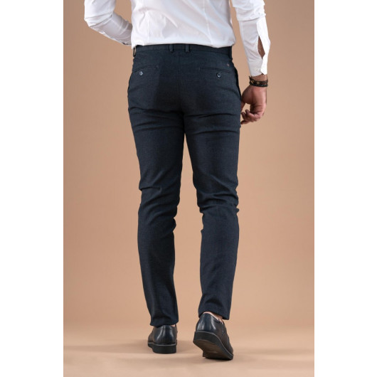 Slimfit Double Dobby Cotton Gabardine Trousers