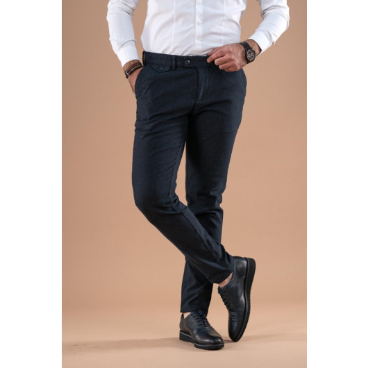 Slimfit Double Dobby Cotton Gabardine Trousers