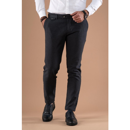 Slimfit Double Dobby Cotton Gabardine Trousers