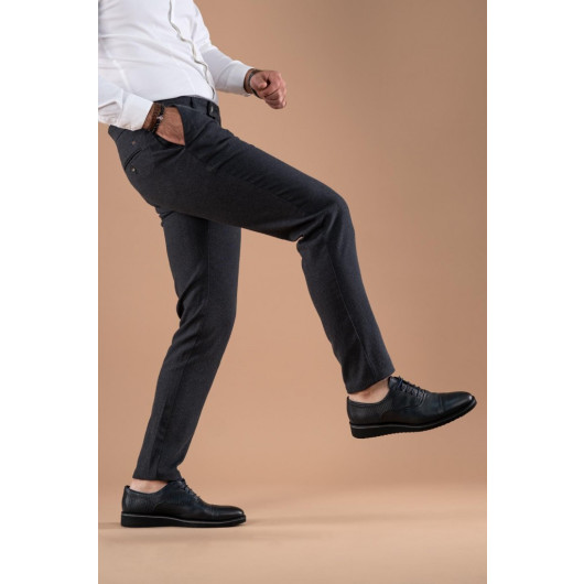 Slimfit Double Dobby Cotton Gabardine Trousers