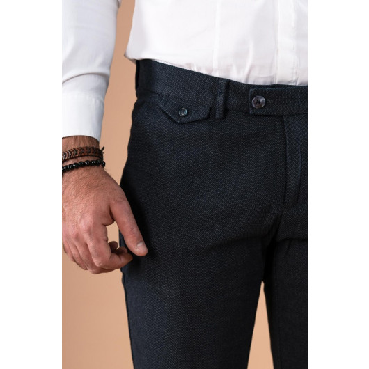 Slimfit Double Dobby Cotton Gabardine Trousers