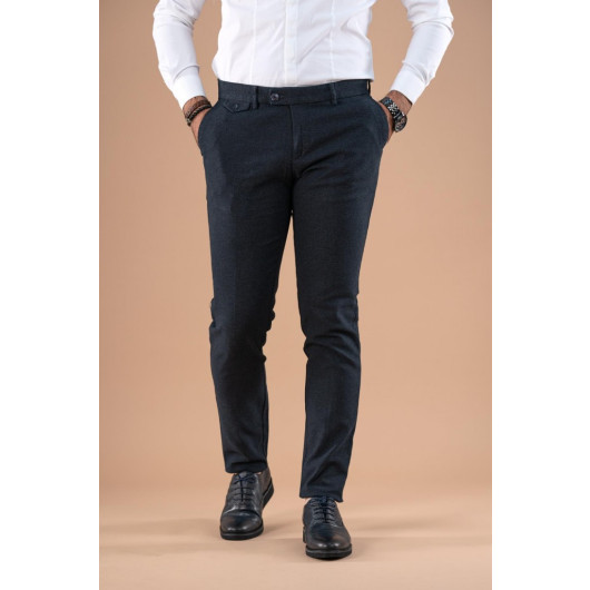 Slimfit Double Dobby Cotton Gabardine Trousers