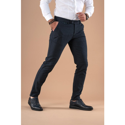 Slimfit Double Dobby Cotton Gabardine Trousers